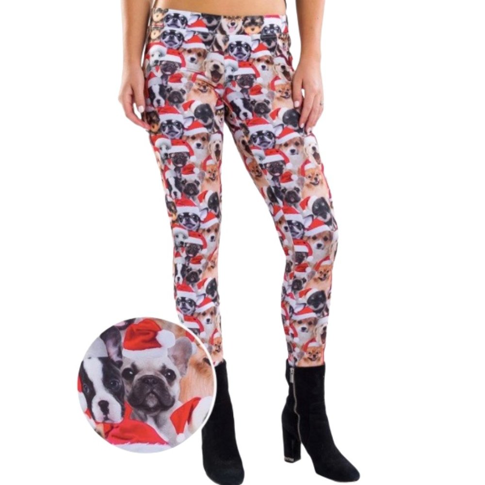 Tipsy Elves Santa Paws Leggings size small S